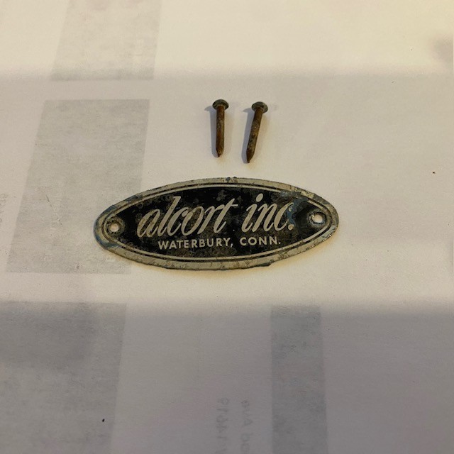 Original Alcort sunfish metal tag