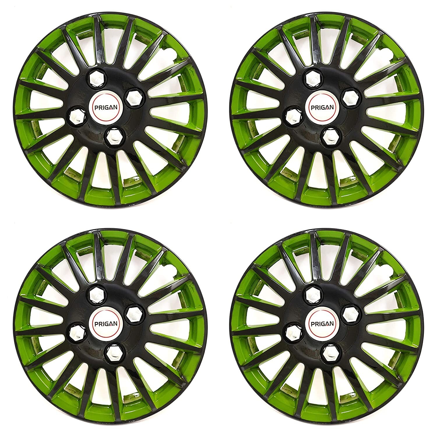 New Black Green 12 Inch Wheel Cover Wheel Cap Universal Model (Set of 4 Pcs)