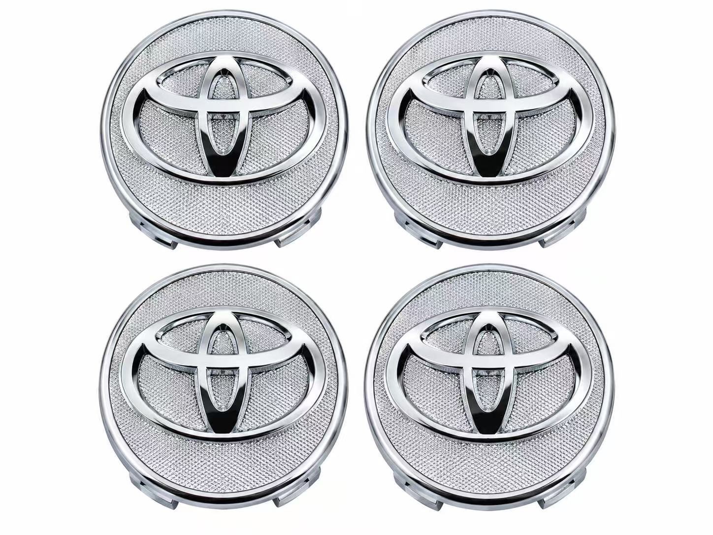 Toyota Chrome Wheel Center Caps 4PC 57mm Hub Covers Replacement Set