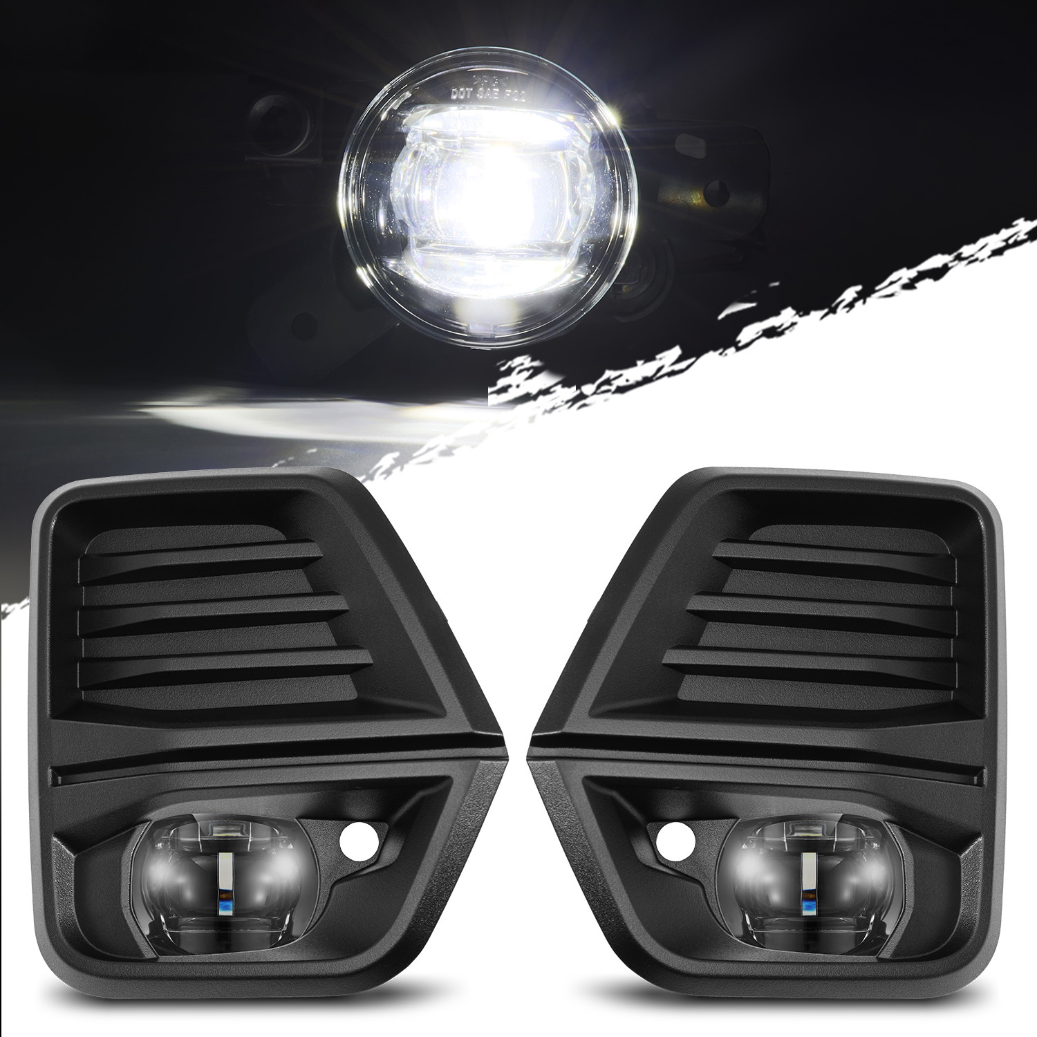 Fit 2023-2025 Chevy Colorado LED Front Bumper Fog Lights Replacement Pair