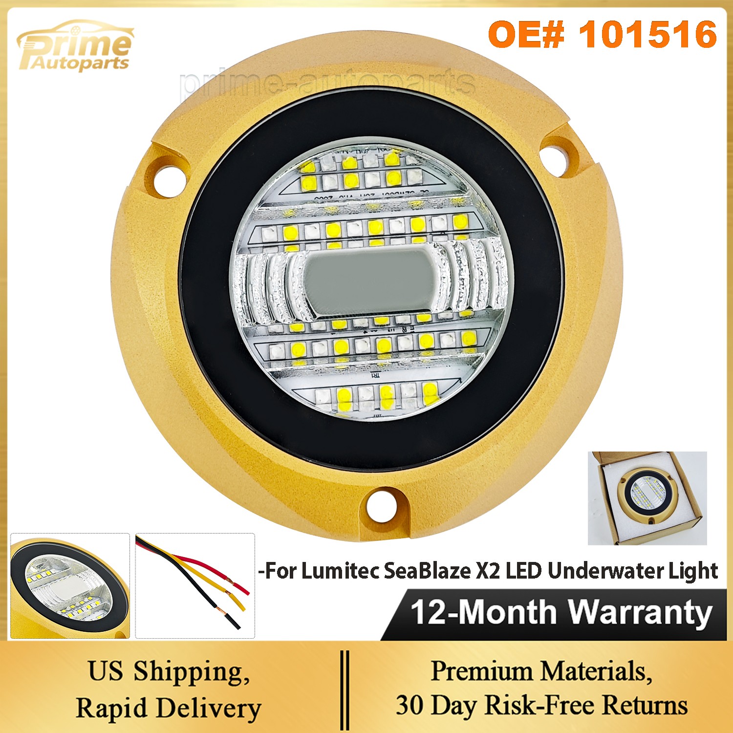For Lumitec SeaBlaze X2 LED Underwater Light - Dual Color - White/Blue 101516