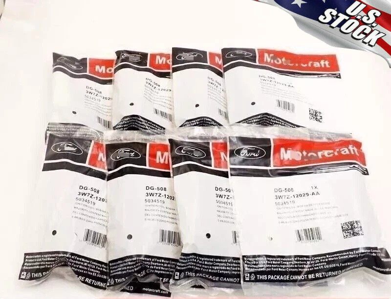 3W7Z12029A 8PCS Ignition Coils DG508 For Motorcraft Ford F150 4.6L 5.4L 6.8L NEW