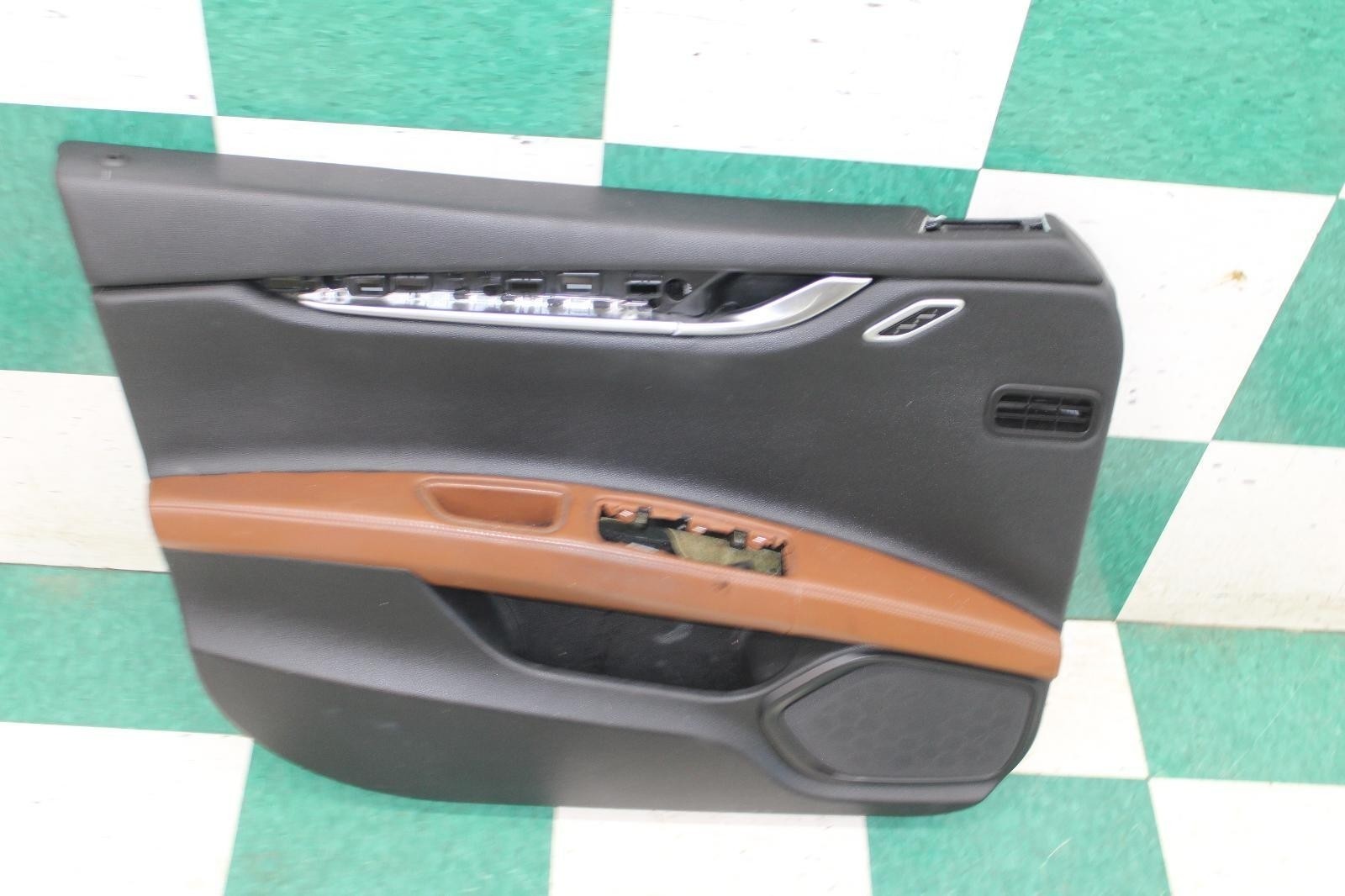 14-21 Ghibli Black Brown Front Driver Side Left LH Interior Door Trim Panel OEM