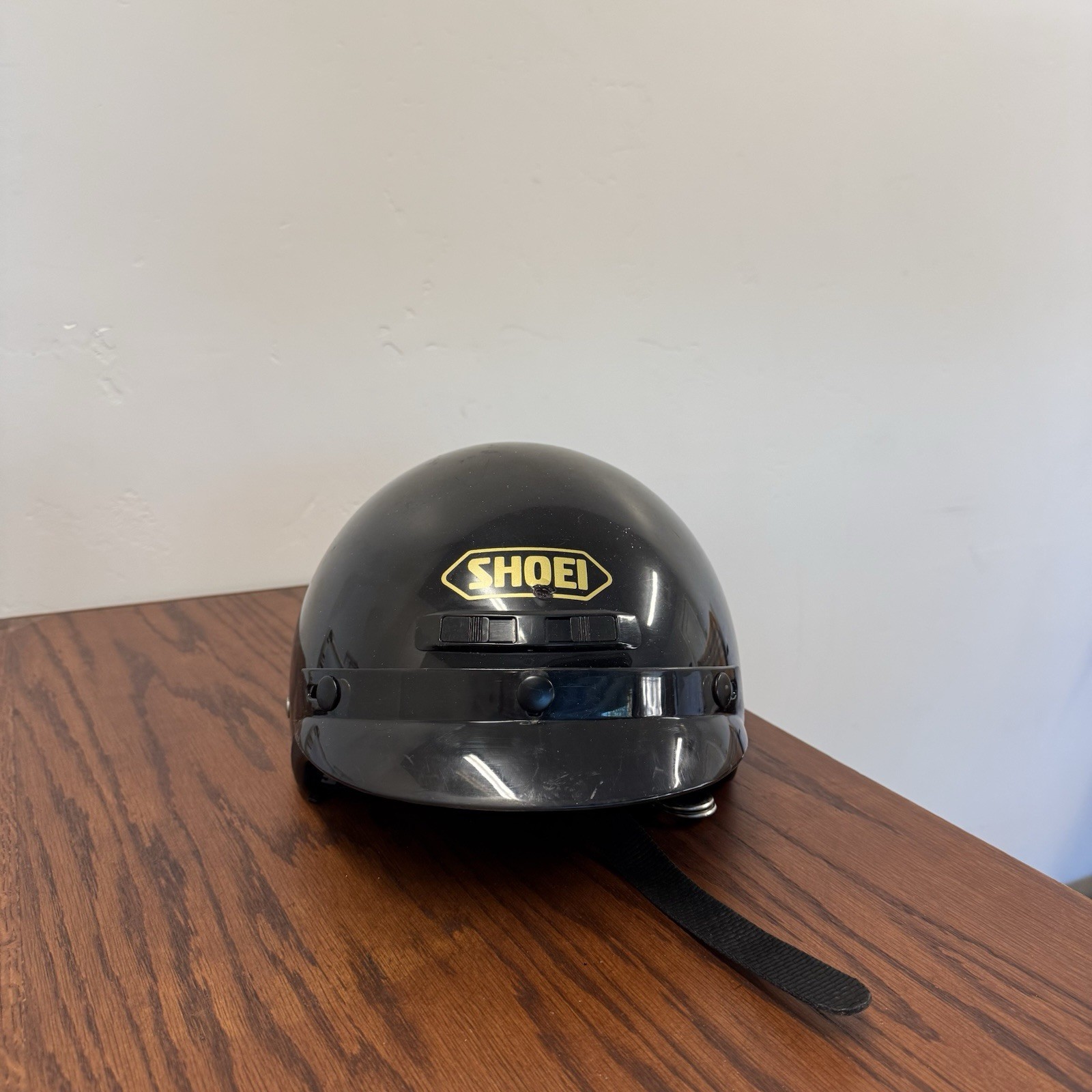 Vintage Shoei ST-3 Medium 57-58 Black Gloss Open Face Motorcycle Helmet 1990s