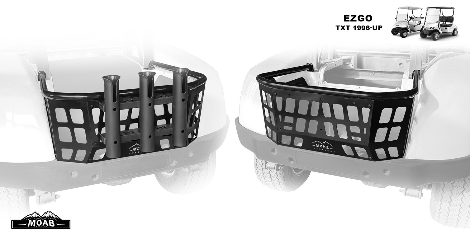 'MOAB' Heavy Duty Utility Rear Basket for EZGO TXT 1996+ Golf Cart