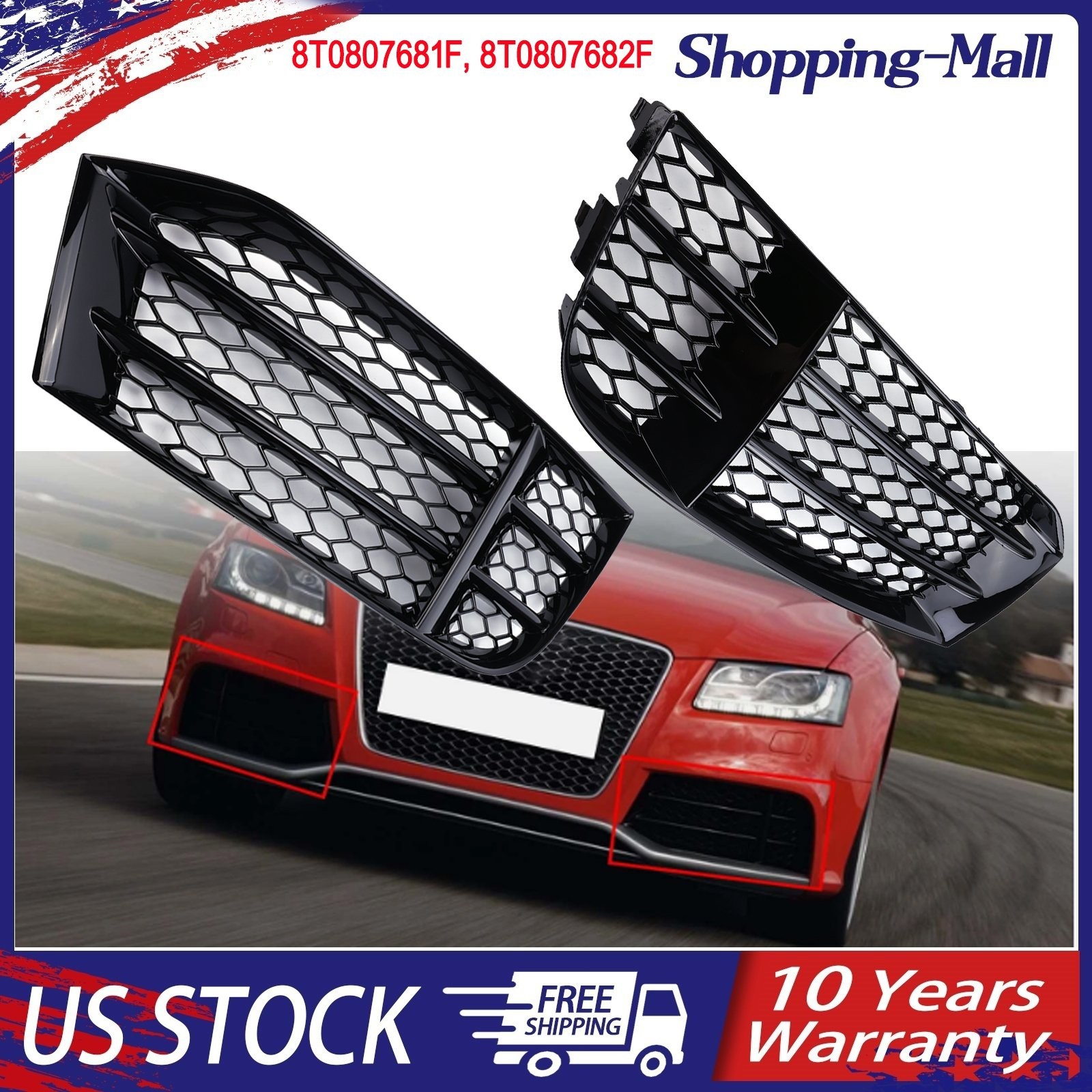 New Front Bumper Lower Fog Light Cover Grill Grille For Audi RS5 2010-2016 US