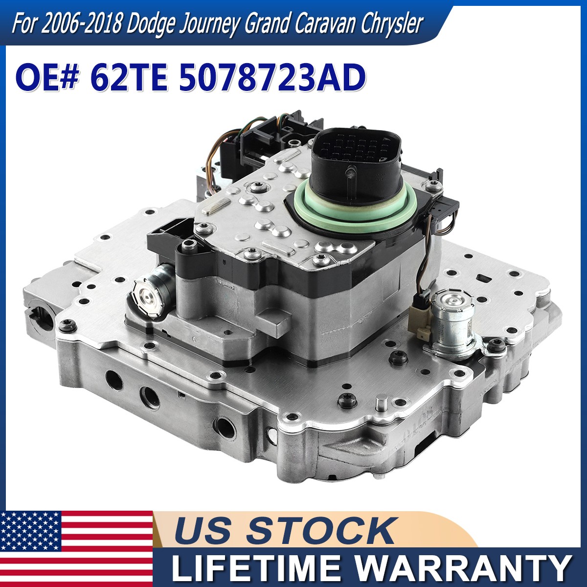 62TE TRANSMISSION VALVE BODY WITH SOLENOID 6-SPEED FOR DODGE CHRYSLER 5078723AD