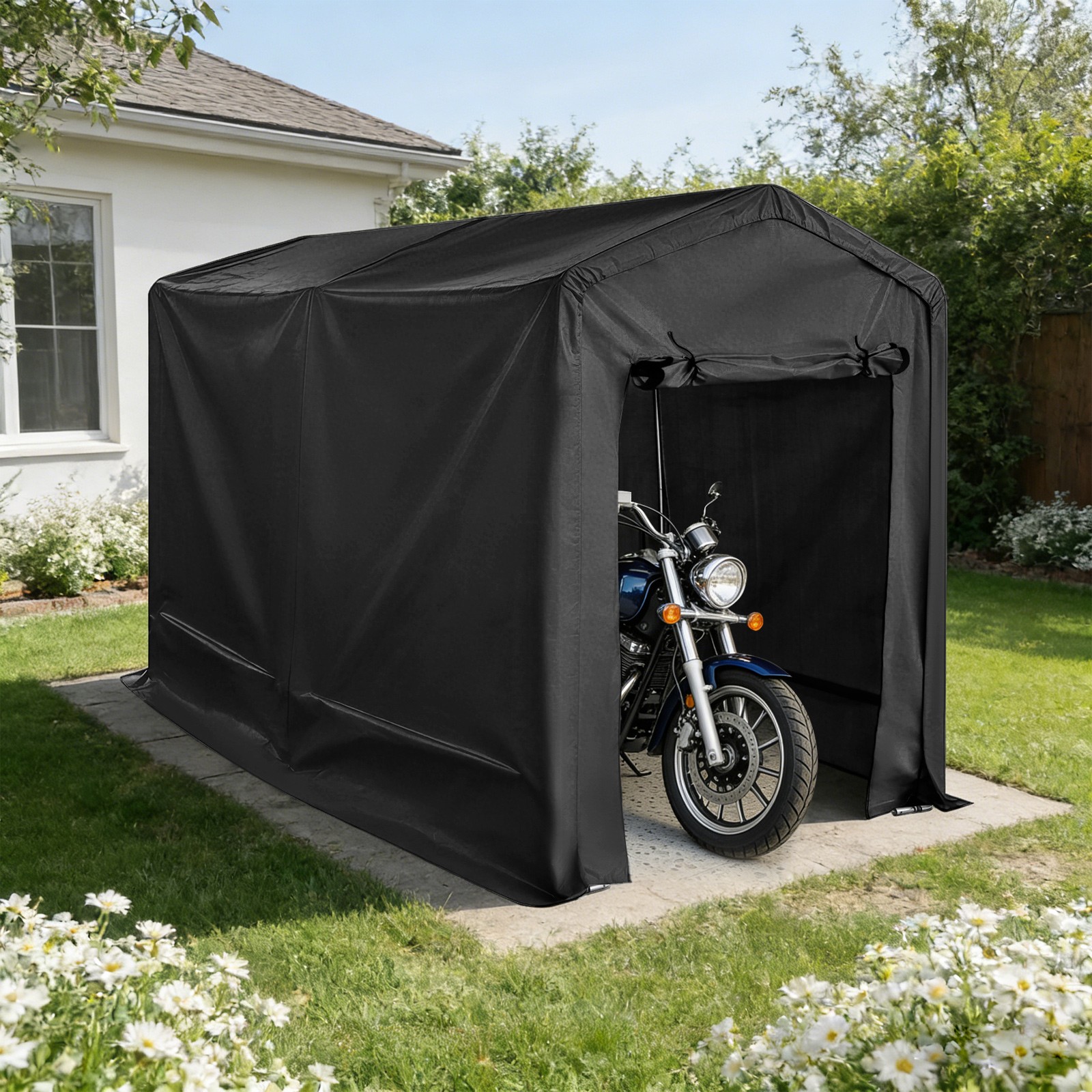 8X12 FT Portable Storage Shed Outdoor Motorcycle Shelter Garage Carport Canopy