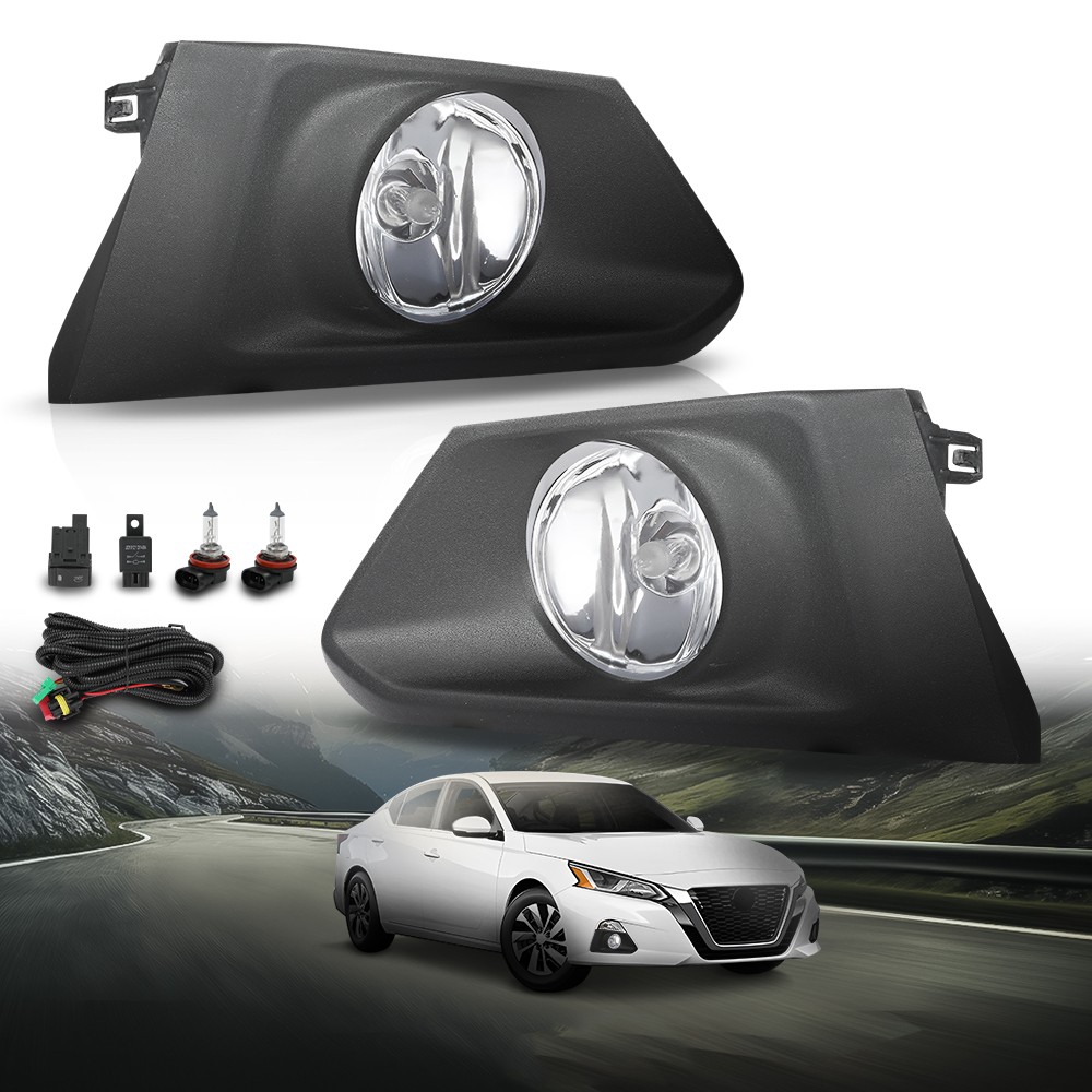 2019-2021 for Nissan Altima Fog Lights Lamps with Bezels & Set Left & Right Side