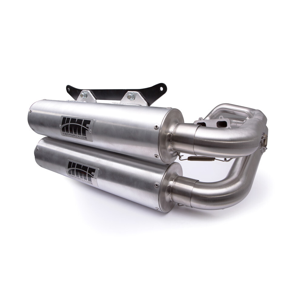 HMF Dual Full Exhaust for Polaris RZR RS1 (18-22) Brushed w/Turn Down