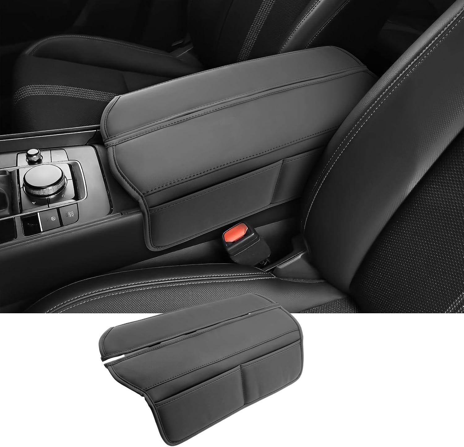 Leather Cushion Armrest Cover for Center Console Mazda CX-50 2023-2026 Padded