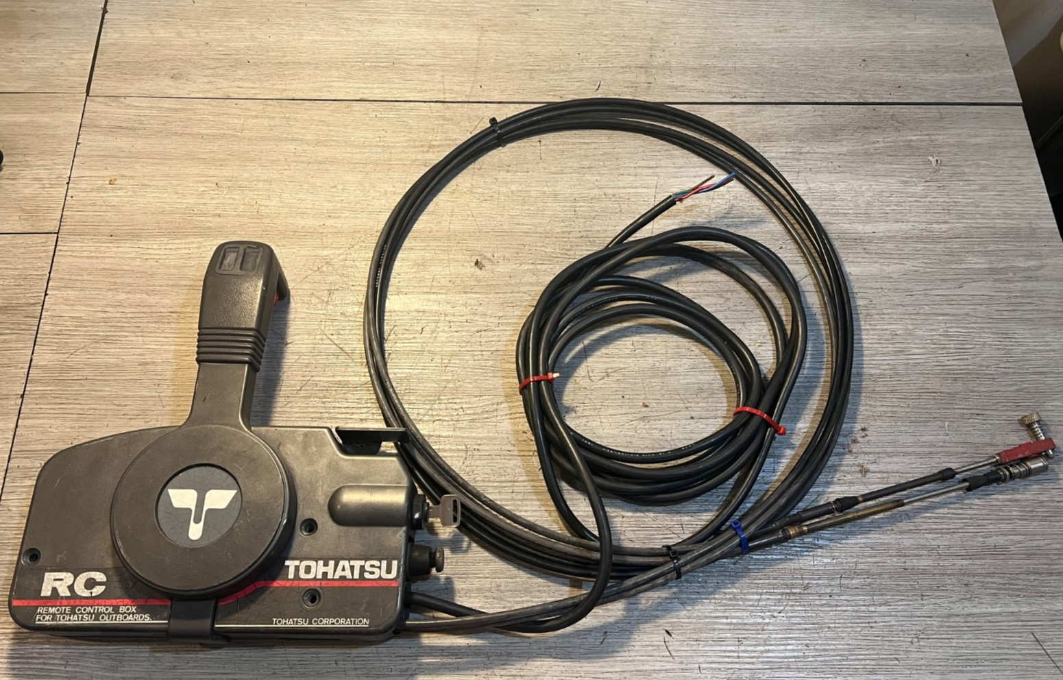 Nissan Tohatsu outboard remote controller w/11 ft cables key-switch and harness