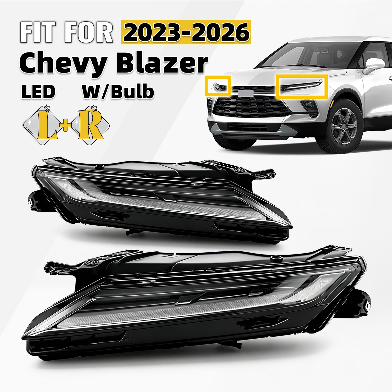 For 2023-2026 Chevy Blazer LED DRL Daytime Running Light Signal Light Left&Right