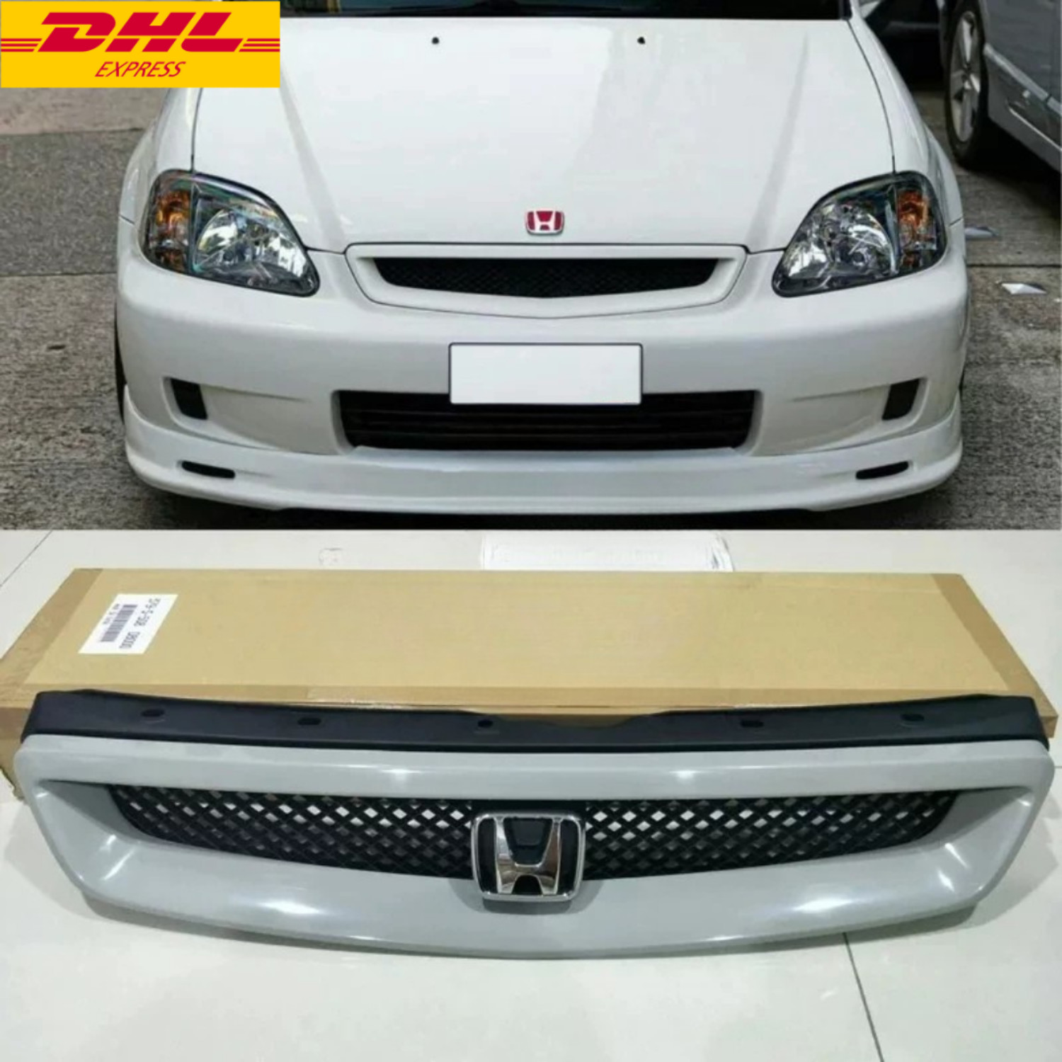 Genuine Front Mesh Grille 99-00 Honda Civic Type R EK9 S04 SO4 EM1 Si JDM New