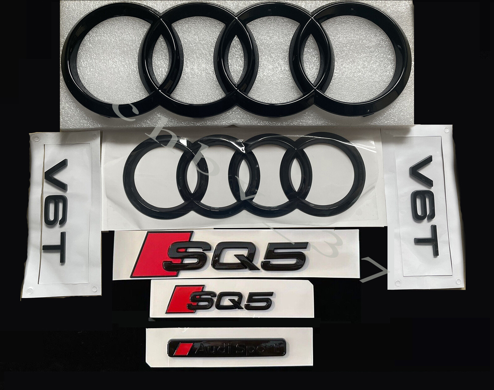 New Audi SQ5 Gloss Black Badges Package OEM Exclusive Pack For Audi SQ5 8R FY