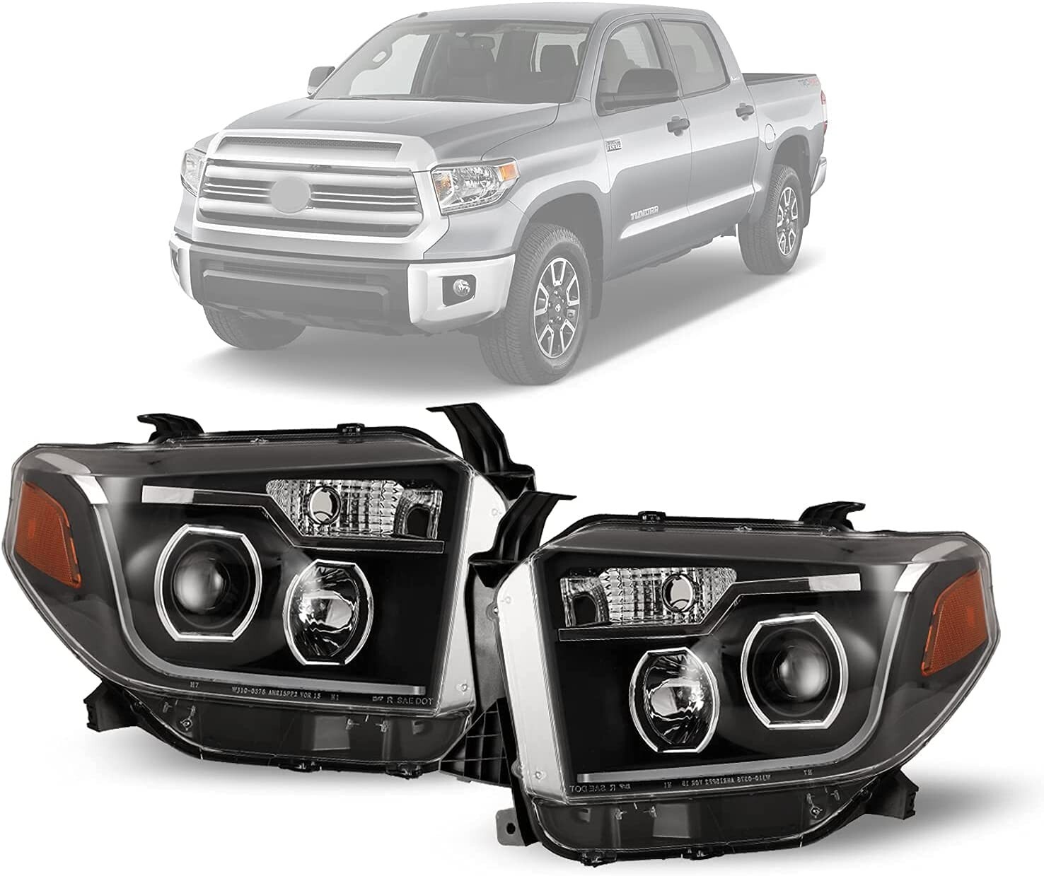LED Headlights for 2014-2017 Toyota Tundra Pickup Daylight LED Strip Project