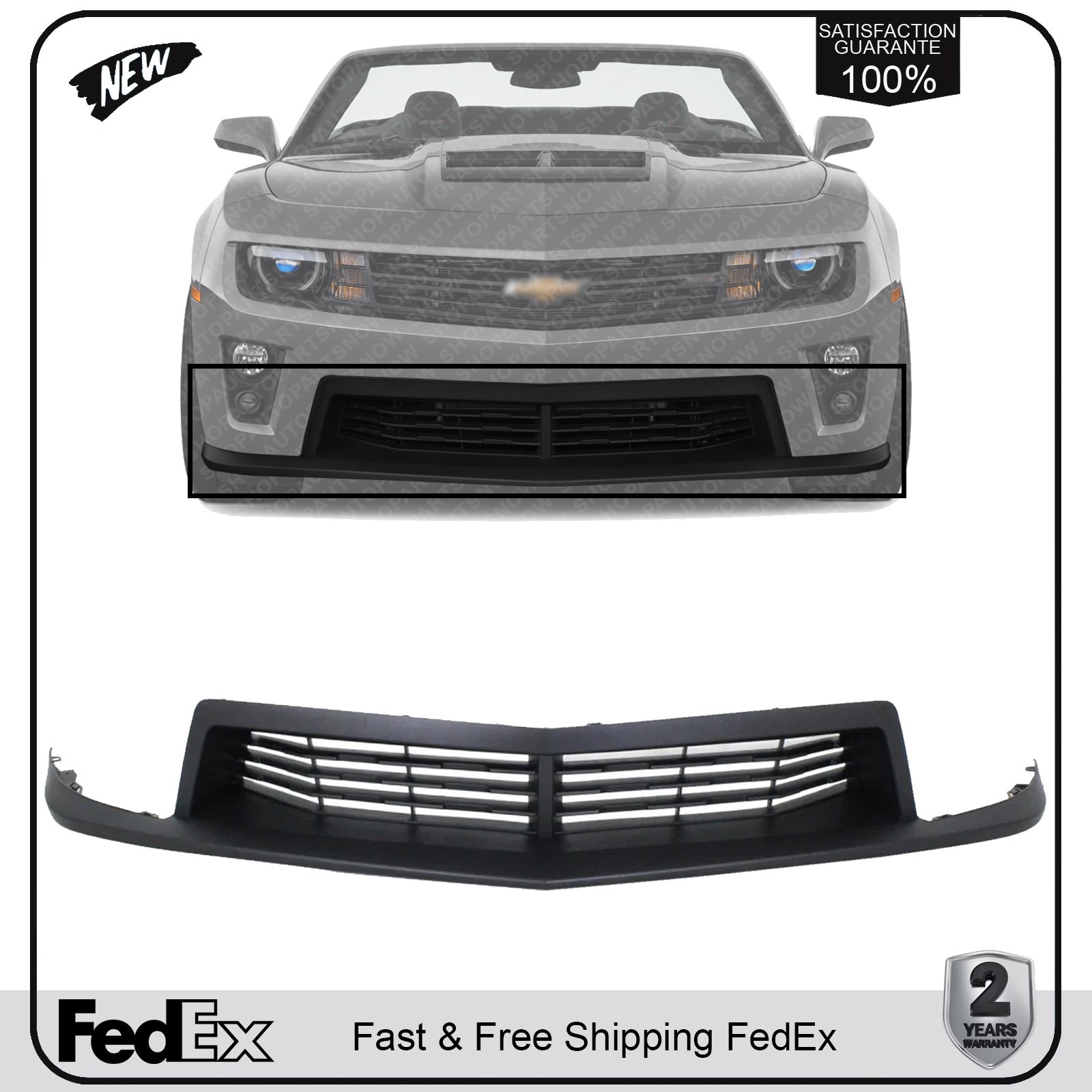NEW Front Bumper Lower Grille Black For 2012-2015 Chevrolet Camaro GM1036141