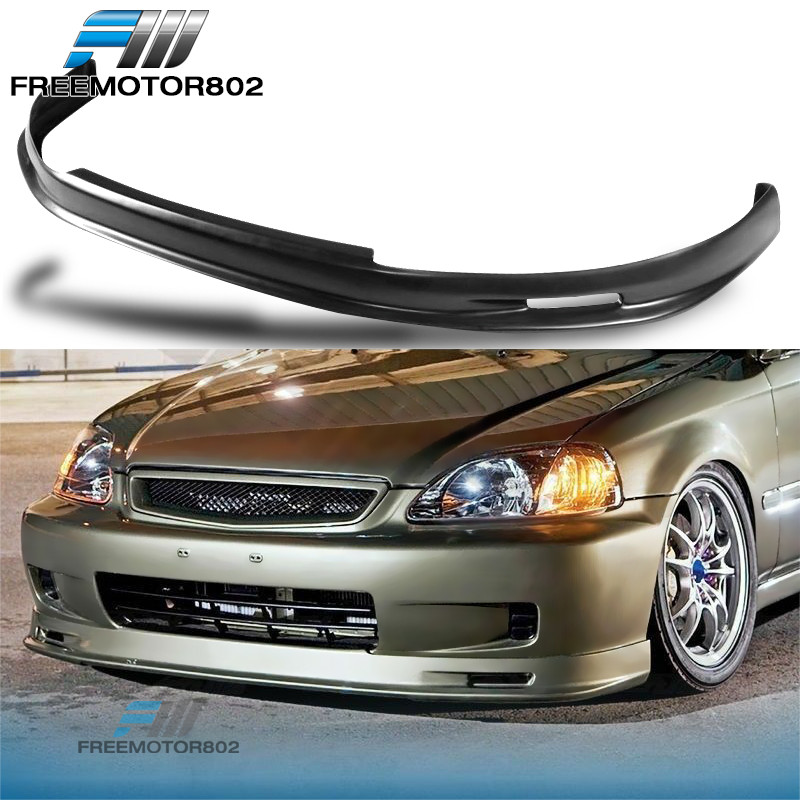 Fits 99-00 Honda Civic EK EK9 Mugen 2/3/4DR Black Front Bumper Lip Splitter - PP Fits 99-00 Honda Civic EK EK9 Mugen 2/3/4DR Black Front Bumper Lip Splitter - PP