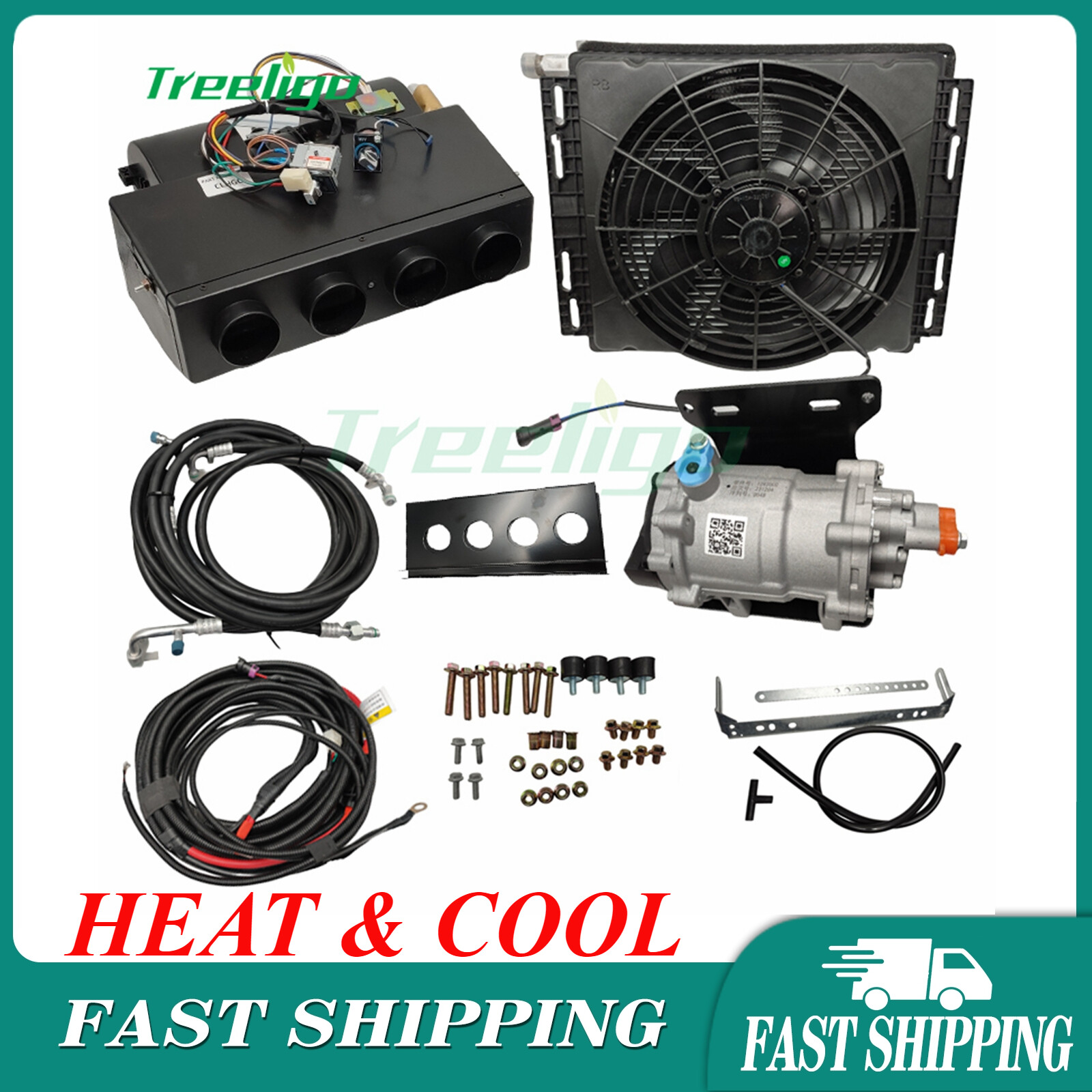 12V Electric Cool&Heat Underdash Air Conditioner DC Auto Car A/C Kit For Pickup 12V Electric Cool&Heat Underdash Air Conditioner DC Auto Car A/C Kit For Pickup