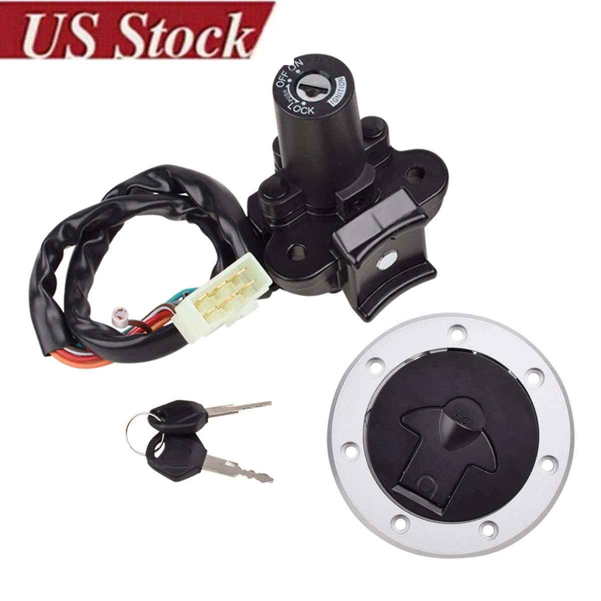 Ignition Switch Lock Fuel Gas Cap Key For Kawasaki Ninja 500R EX500 1994-2005
