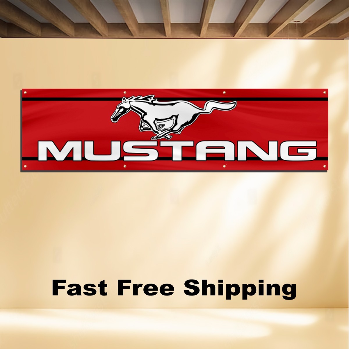 FORD MUSTANG 2\'X8\' BANNER FLAG COBRA GT 5.0 SHELBY