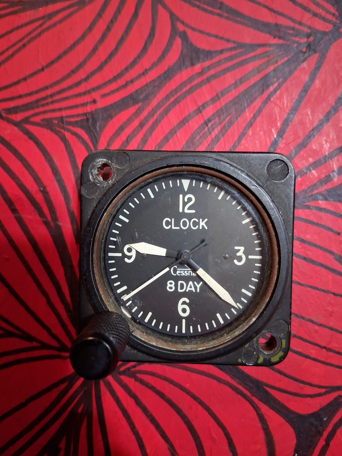 Vintage Cessna 8 Day Clock Wakmann Aircraft Cockpit Instrument WORKINGSwiss 1965