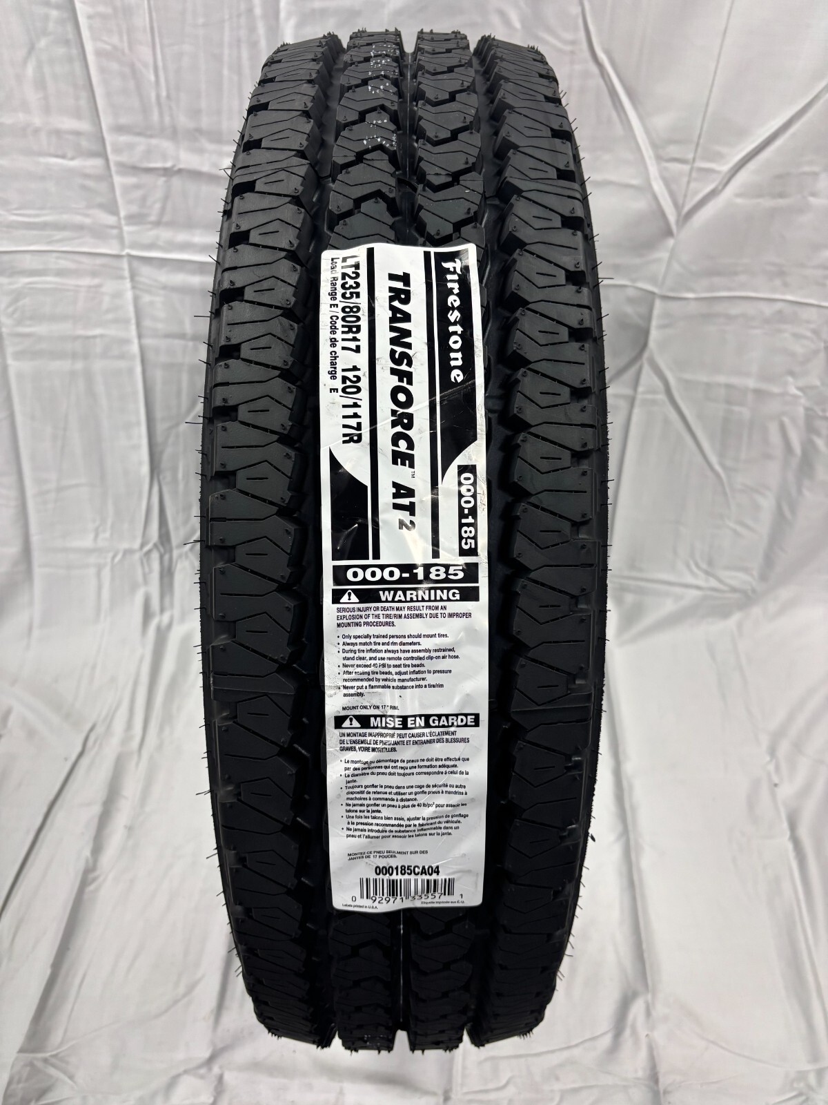 2 (Two) New Firestone Transforce AT2 LRE/10PR- LT235/80R17 Tires 2358017
