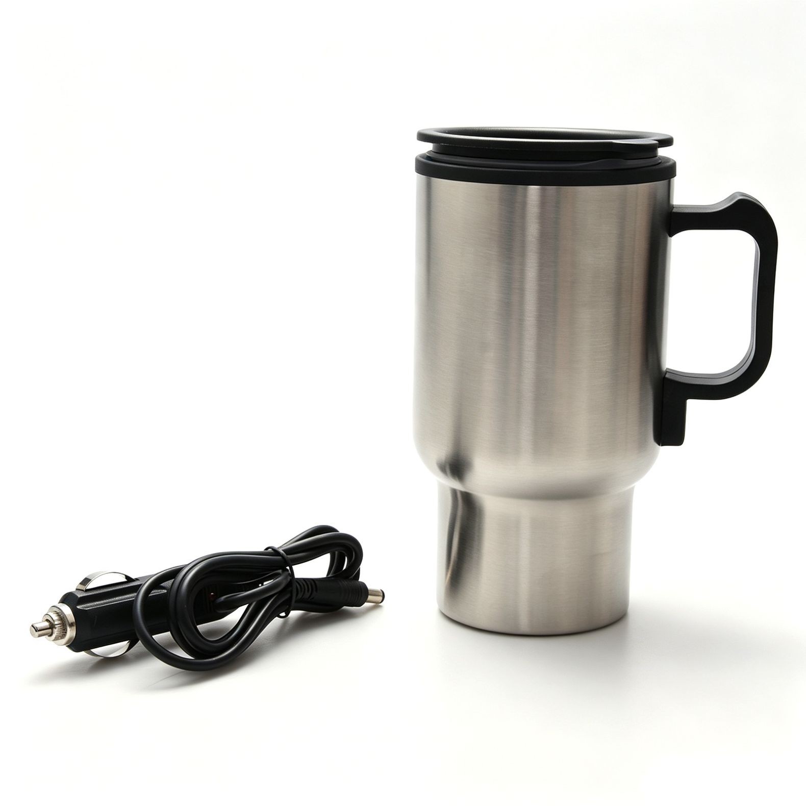 12V Car Coffee Cup 450ml Heated Travel Mug Stainless Steel for 12 Volt Vehicles