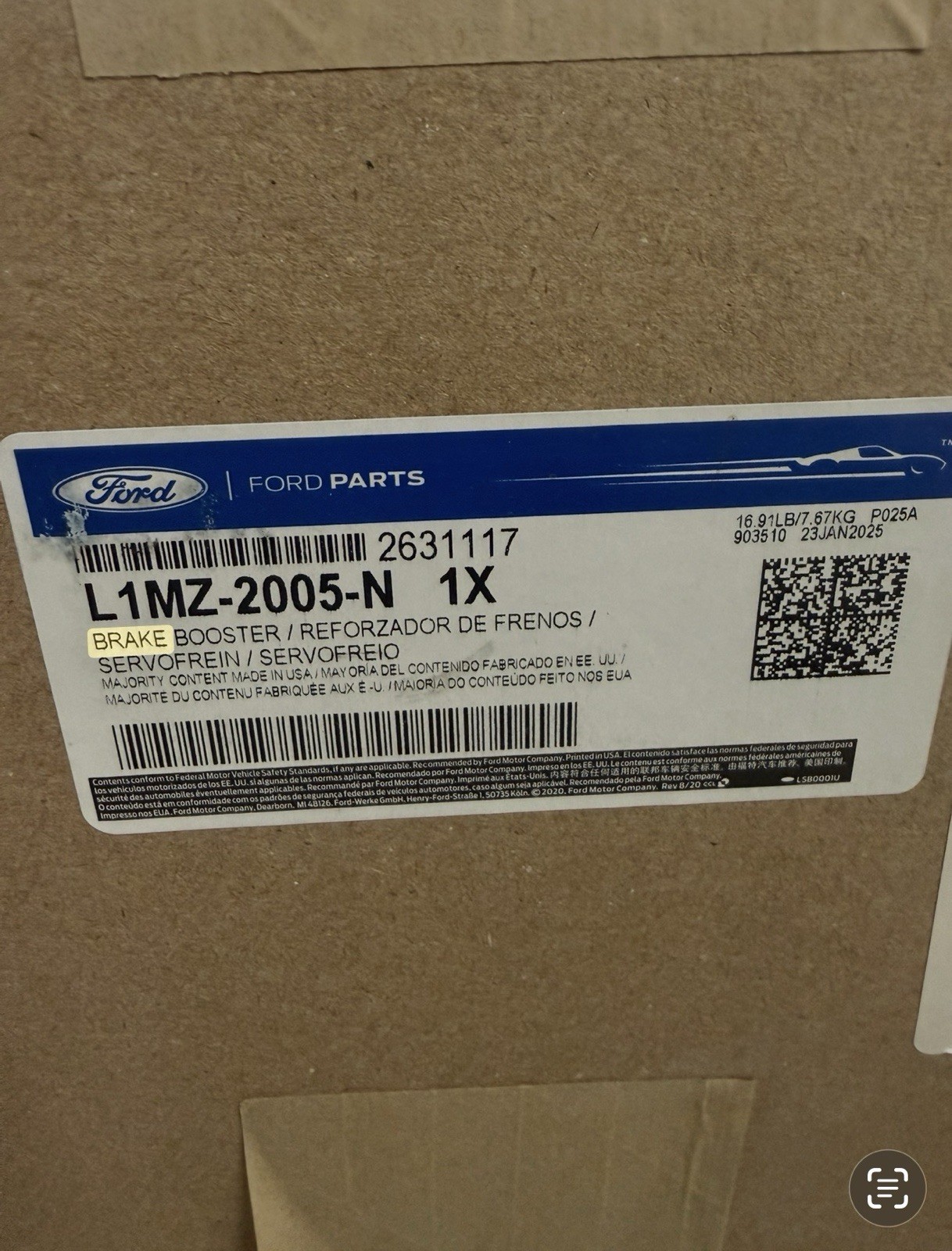 2021–2024 Ford Explorer Brake Booster NEW OEM 2021–2024 Ford Explorer Brake Booster NEW OEM
