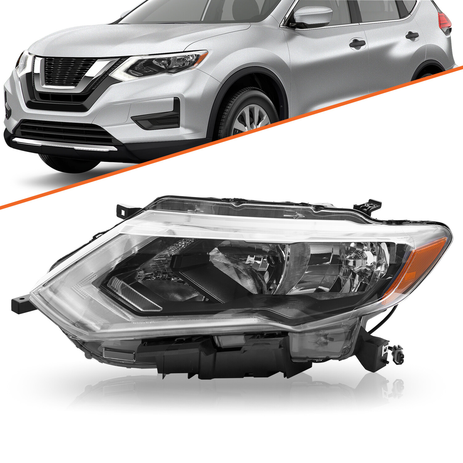 For 2017 2018 2019 Nissan Rogue Halogen w/LED DRL Left Driver Headlight Headlamp