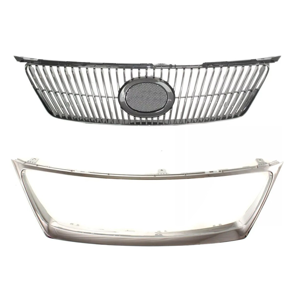 Front Black Grille w/ Chrome Molding Set For 2006-2008 Lexus IS250 IS350