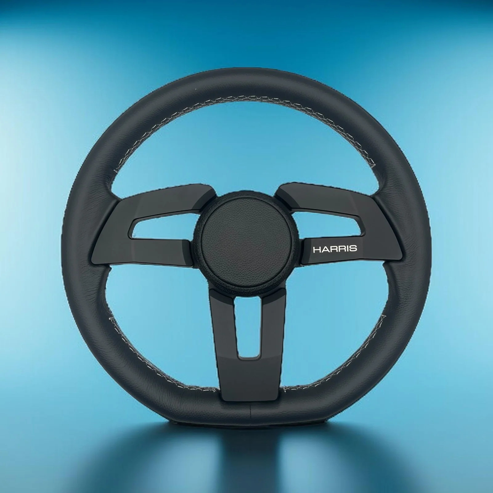 Sinel Boat Steering Wheel Black Billet Aluminum Spoke | Harris