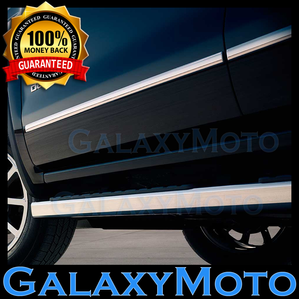07-13 Chevy Silverado 1500 Crew Cab 4 Door Chrome Body Side Molding Front+Rear 07-13 Chevy Silverado 1500 Crew Cab 4 Door Chrome Body Side Molding Front+Rear