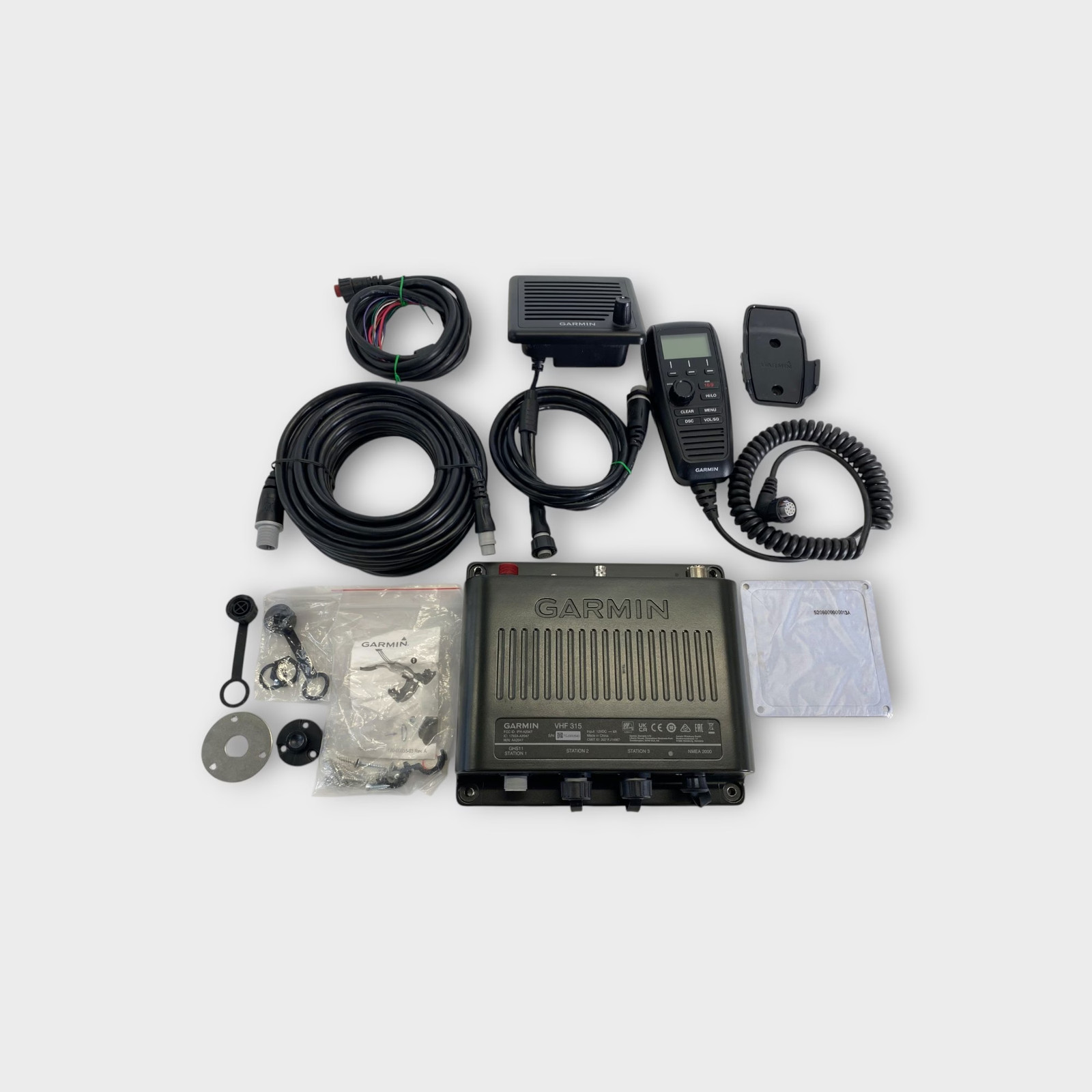 Garmin VHF 315 Black Box Transceiver - Complete System - Tested - 