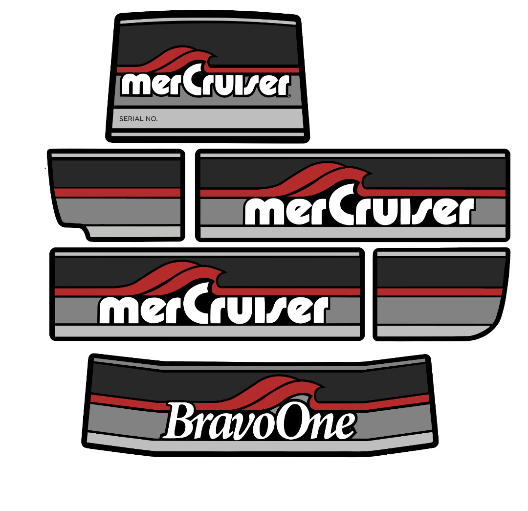 1986-1998 MERCURY MERCRUISER BRAVO ONE  MAGNUM STICKER DECAL SET
