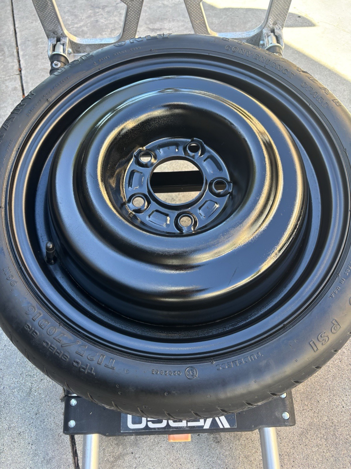 1984-1989 Chevy Corvette C4 Spare Tire Tub Carrier Tray & G.Y. Tire w/Rim OEM GM