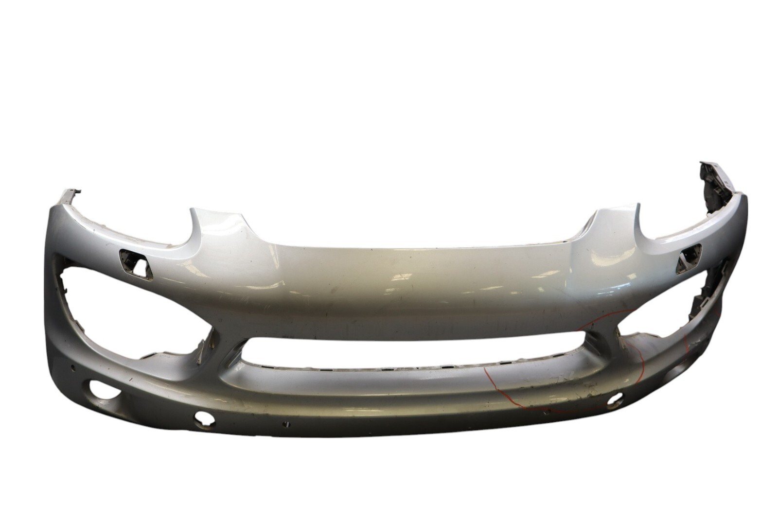 11-14 Porsche Cayenne 958 Front Bumper Cover Assembly Silver Oem