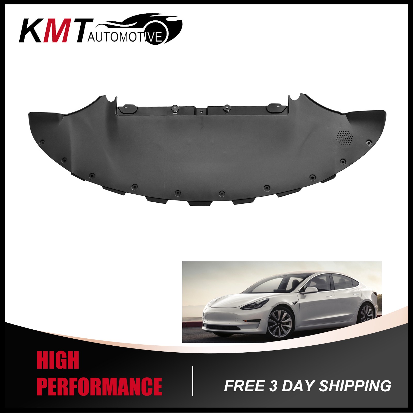 Fits 2017-2022 Tesla Model 3 Front Lower Bumper Guard Shield Splash Under Cover