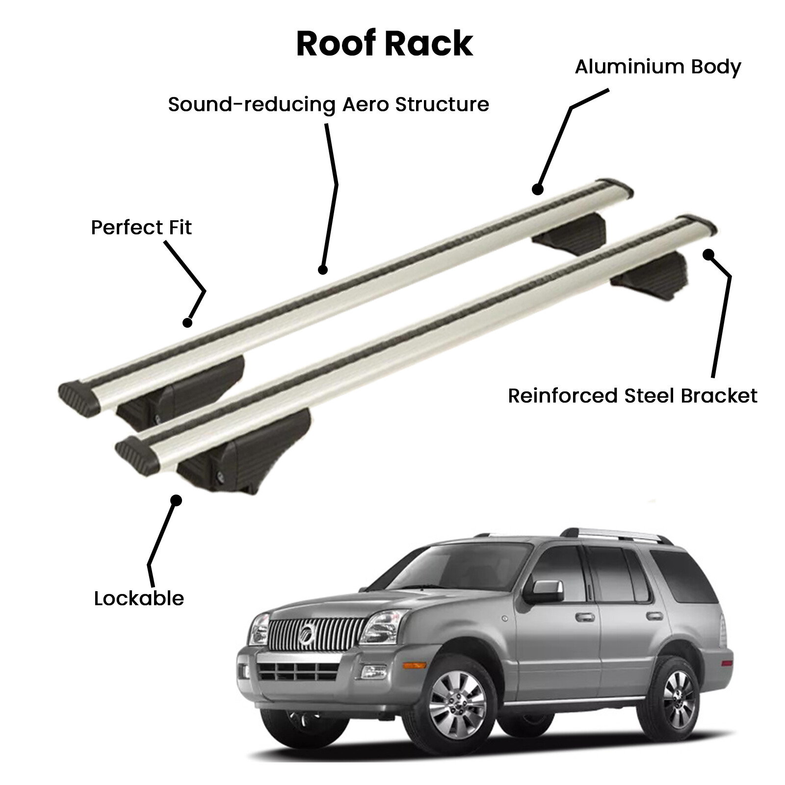 2 Pcs Silver Cross Bars for  MINI COUNTRYMAN SUV 2017-
