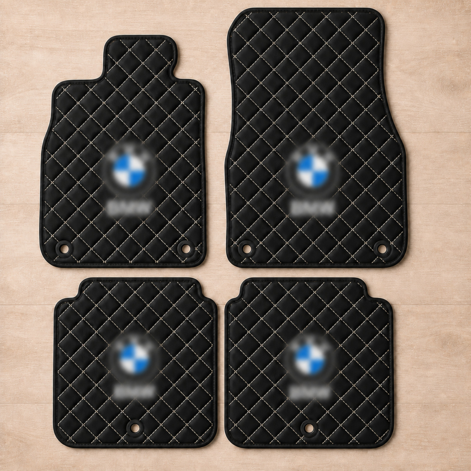 Custom BMW Floor Mats | Diamond Quilted Leather Set