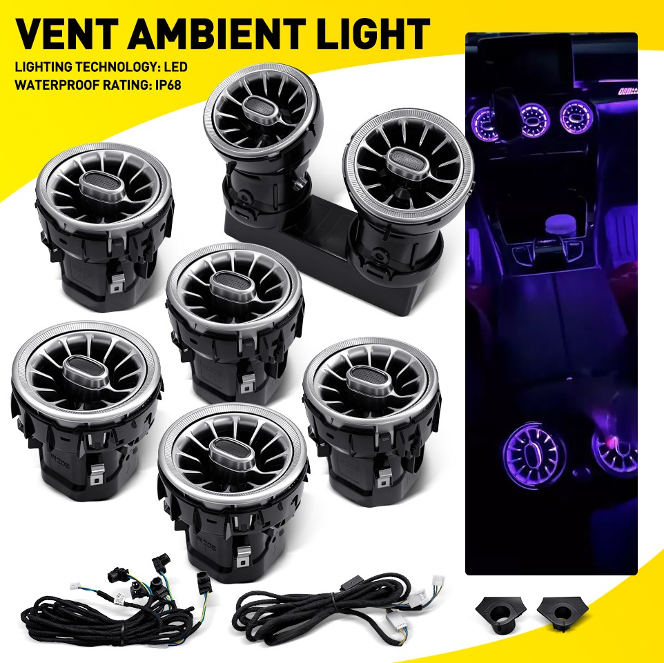 For 2015-2018 Mercedes Benz C Class W205 GLC C63 C300 Air Vent LED Ambient Light