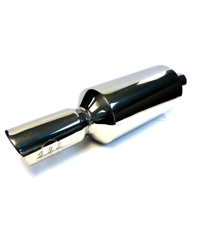 OBX Muffler Howitzer Round Stainless Slanted Tip Dual Layer