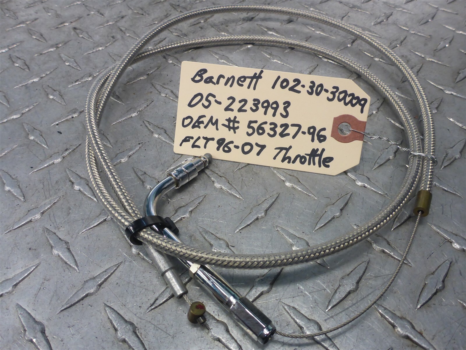 NOS Barnett 102-30-30009 Stainless Clear Coated Throttle Cable FLT 96-07