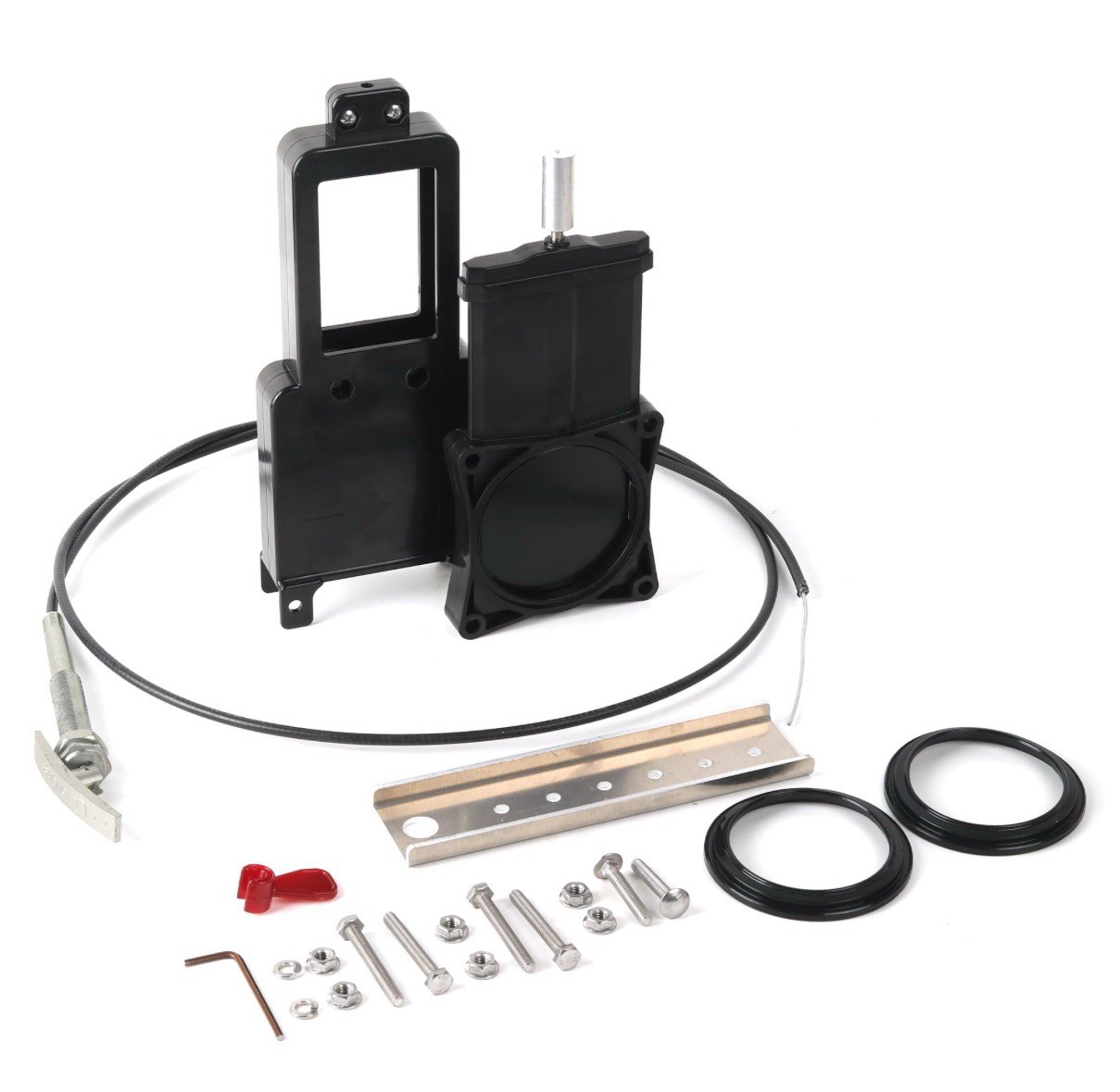 TonGass 3 Inch RV Waste Valve with 72 Inch Cable Handle Kit, Bulkhead Mount Fold