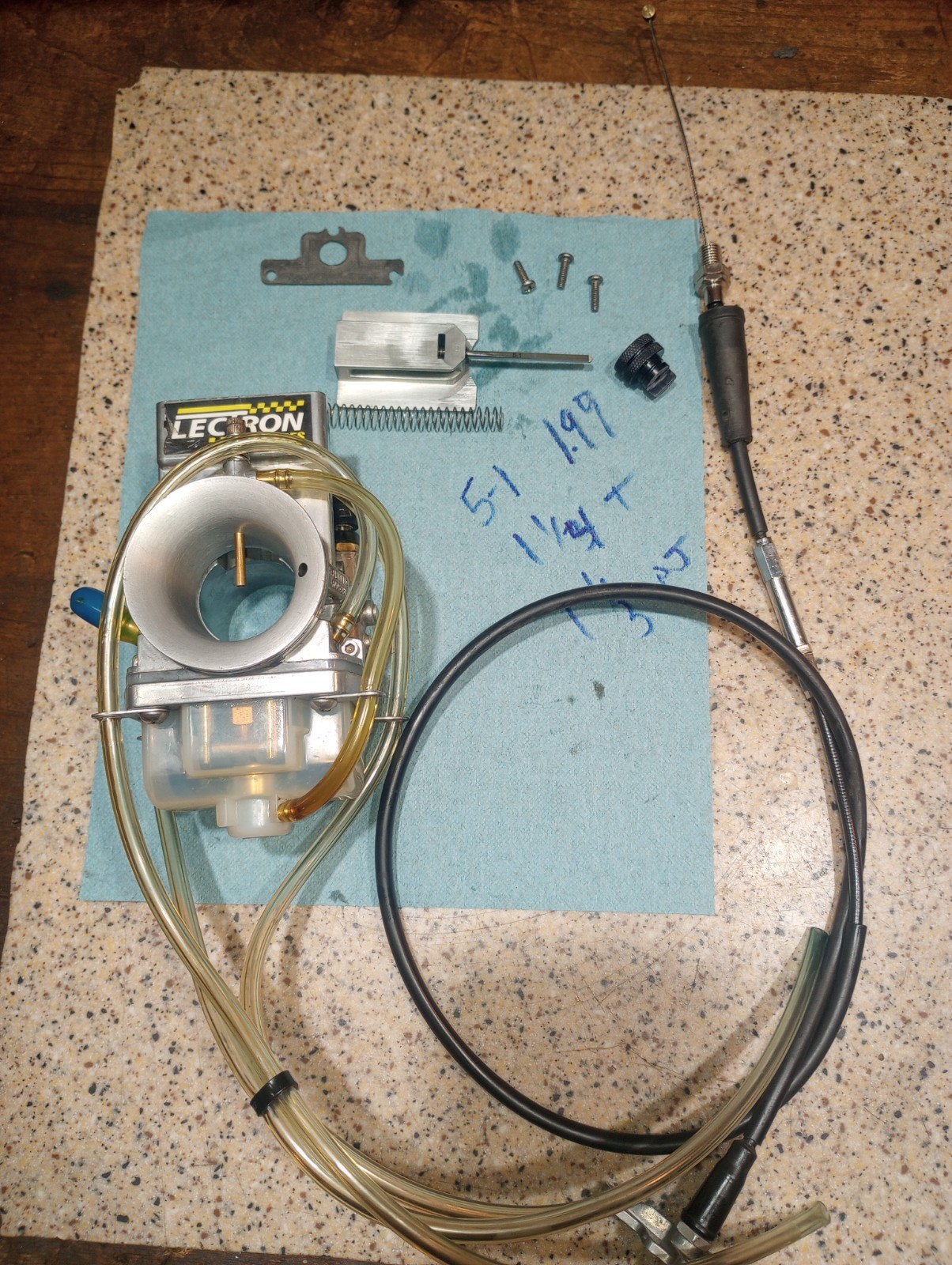 Lectron 38mm Carburetor 5-1 rod and cable