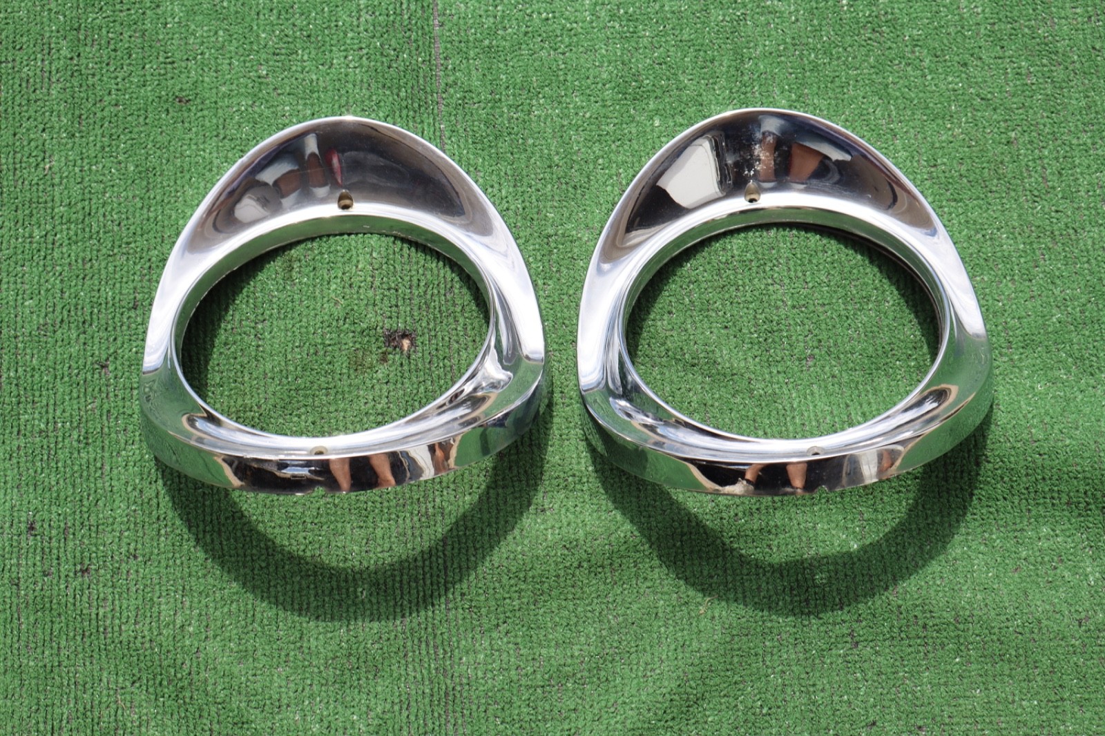1957 Oldsmobile chrome headlight bezels 57 Olds 98 Super 88 1957 Oldsmobile chrome headlight bezels 57 Olds 98 Super 88