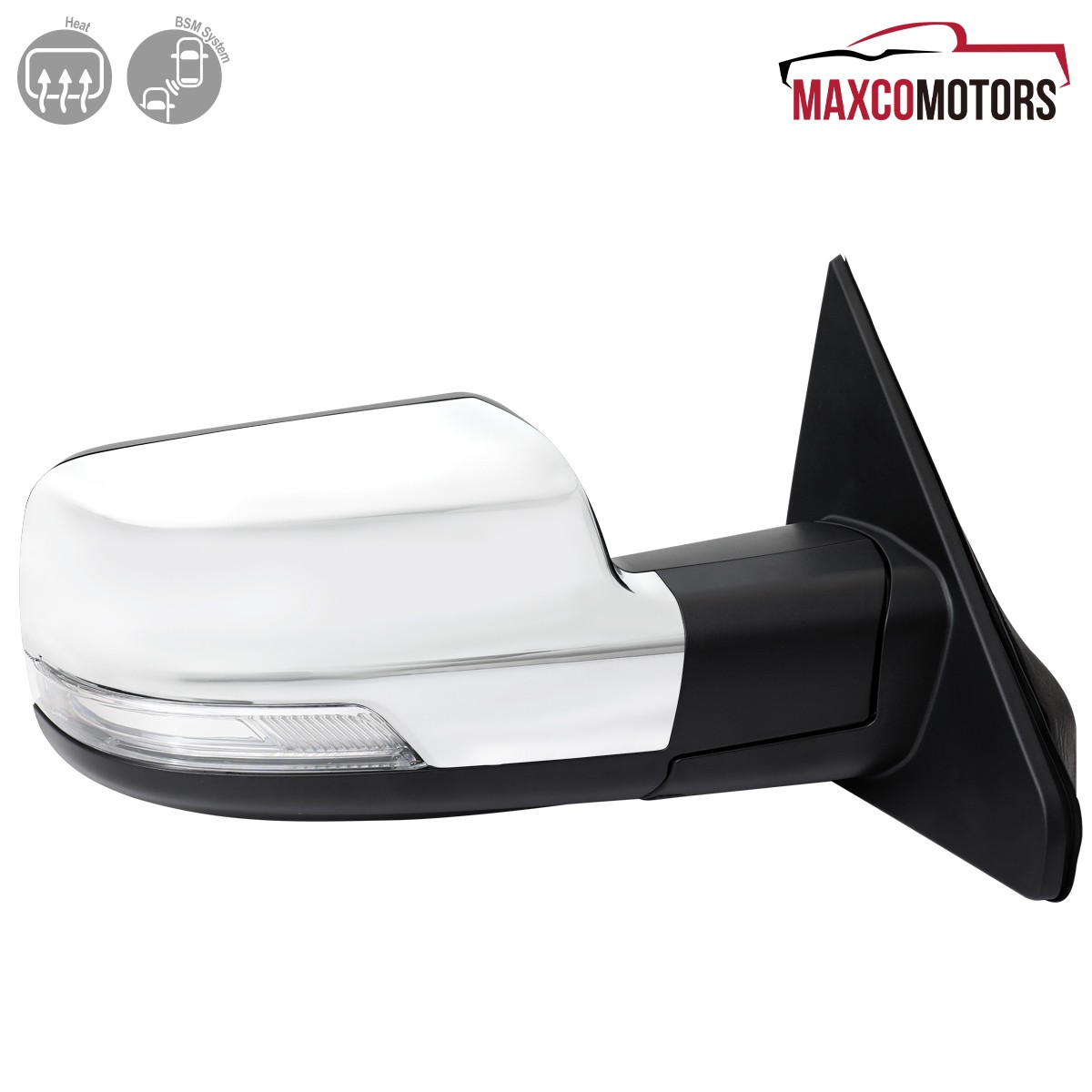 Right/Passenger Side Chrome Mirror For 2019-2024 Dodge Ram 1500 Power Heated+LED
