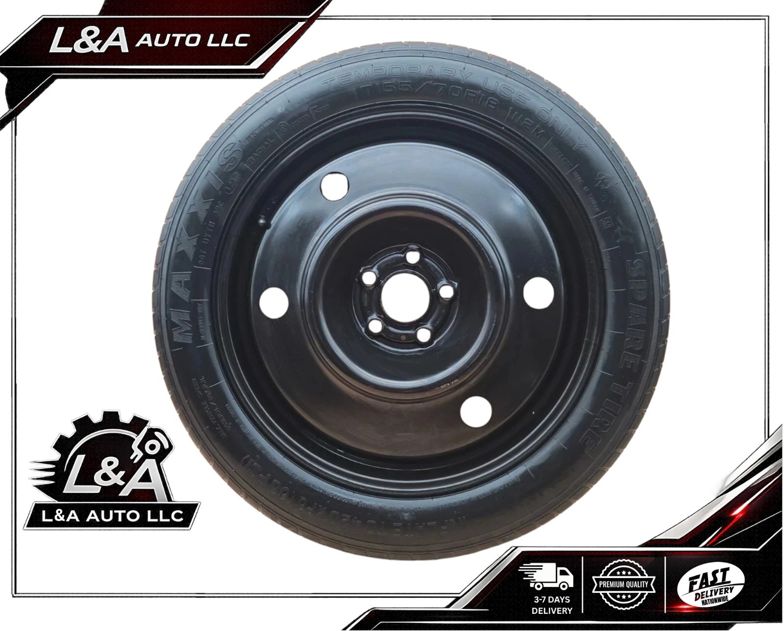 Compact Spare Wheel  Donut 18\'\' Fits: 2017-2020 Lincoln Continental.