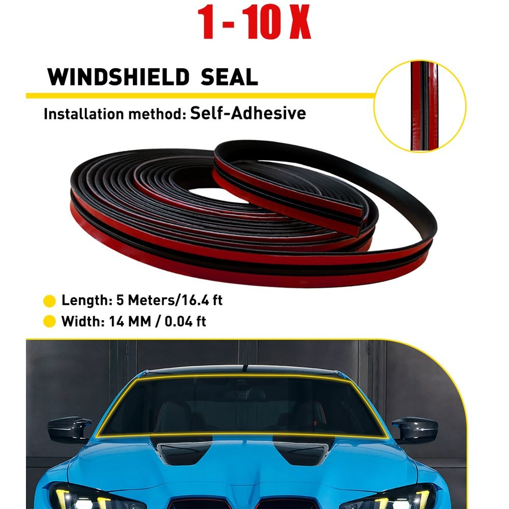 1-10 Rubber Seal Weatherstrip Door Edge Molding Trim Window Roof 14MMx5M T-shape