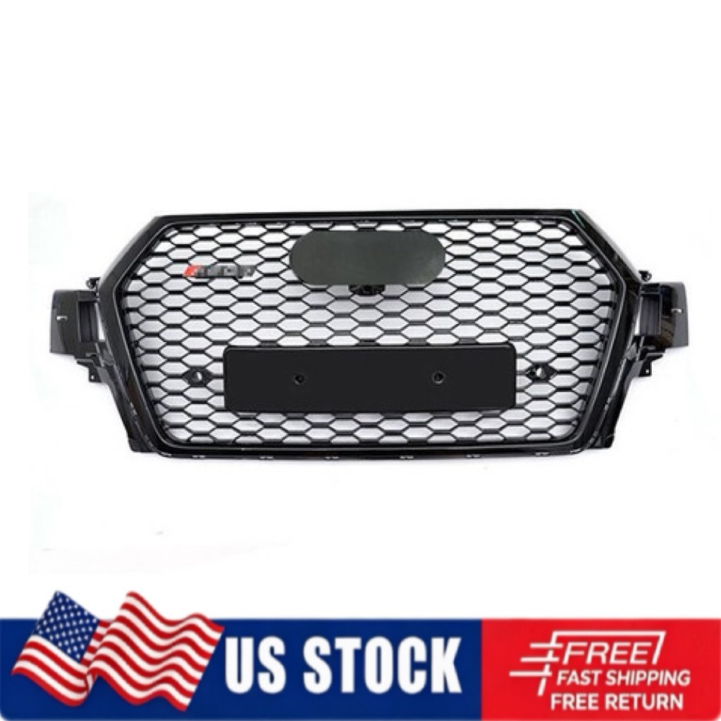 RSQ7 Style For Audi Q7 SQ7 2017 2018 2019 Grille Honeycomb Front Grill Black RSQ7 Style For Audi Q7 SQ7 2017 2018 2019 Grille Honeycomb Front Grill Black